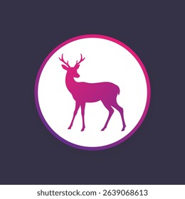 Deer icon silhouette.Stag logo isolated. Vector illustration.