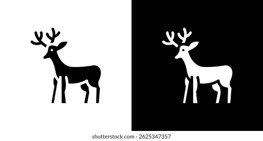 Deer icon simple line vector. Symbol, logo.