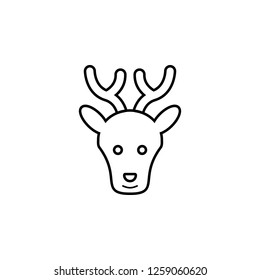 Deer icon. Simple outline vector of Christmas, New Year and holidays set icons for UI and UX, website or mobile application
