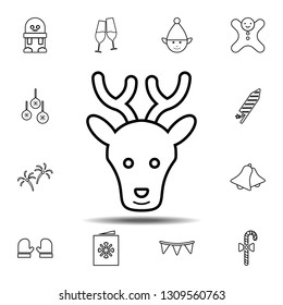 Deer icon. Simple thin line, outline vector element of Christmas joy icons set for UI and UX, website or mobile application