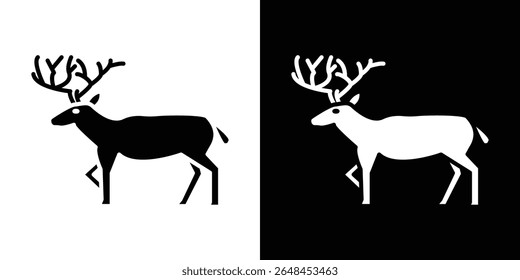 Deer icon symbol collection. Flat vector stock illustration.