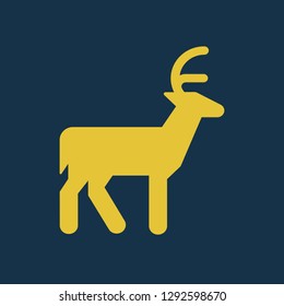 deer icon, deer symbol. Flat vector sign isolated on blue background. Simple vector illustration for graphic and web design.