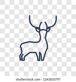 Deer icon. Trendy linear Deer logo concept on transparent background from Christmas collection