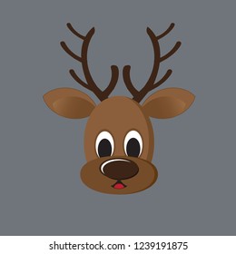 Deer icon vector is cute Christmas special
