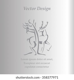 deer icon, vector illustration. Flat design style
