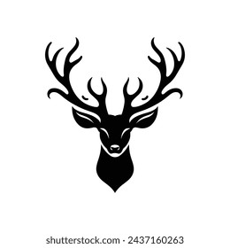 Deer Icon in Vector Illustration of Majestic Animal on a White Background 