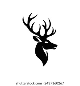 Icono de ciervo en ilustración vectorial de animal majestuoso sobre fondo blanco 