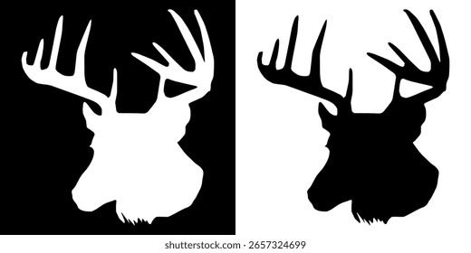 ícone de veado ilustração vetorial. silhueta