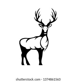 Deer icon vector isolated on white background. Deer icon vector illustration