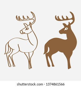 Deer icon vector isolated on white background. Deer icon vector illustration
