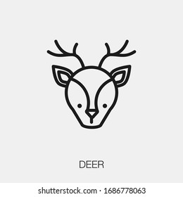 deer icon vector. Linear style sign for mobile concept and web design. deer symbol illustration. Pixel vector graphics - Vector.