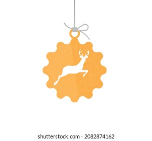 Deer icon vector. Merry Christmas and Happy New Year greeting card. editable vector.
