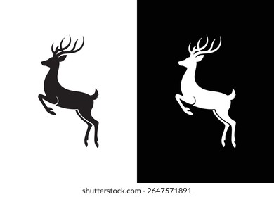 Deer icon vector on White Background ,Vector Art Illustration on white background.