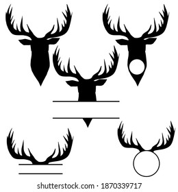 Deer icon vector set. hunting illustration sign collection. horns symbol.