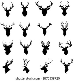 
Deer icon vector set. hunting illustration sign collection. horns symbol.