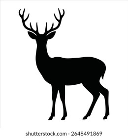 deer icon vector silhouette on white background.