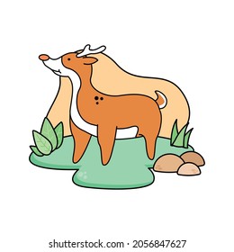 Deer illustration for background. Animal background