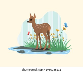 Deer illustration for book design