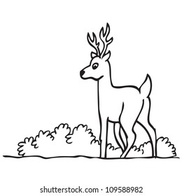 Deer Illustration Isolated On White Background Stock Vector (Royalty ...