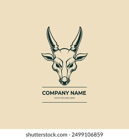 deer illustration logo design art
