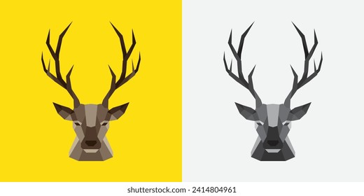 deer illustration logo design vector template 