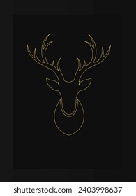 El logotipo de la ilustración de ciervos es sencillo y elegante, adecuado para la impresión de pantallas en ropa, sudaderas, chaquetas y logotipos de marca.