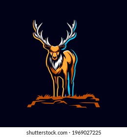 deer illustration logo vector art