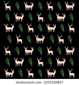 Deer illustration pattern for merchandise