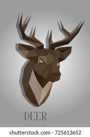 Deer illustration.  Polygon triangle. The structural grid of polygons. Abstract Creative concept vector background.