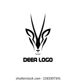 Diseño vectorial de ilustración de ciervo con tema de color blanco y negro para logotipo e icono