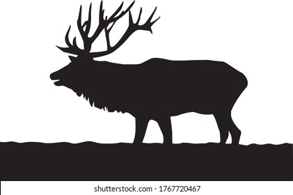 Deer illustration vector. Large size. Deer are the hoofed ruminant mammals forming the family Cervidae