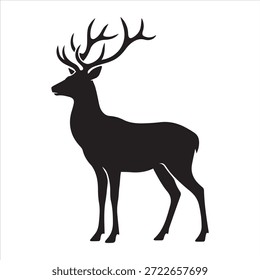 Um projeto de silhueta vetorial de ilustração de veado