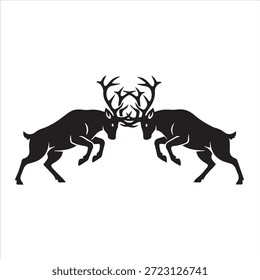 Hirsch-Illustrationsvektor eines Silhouettendesigns