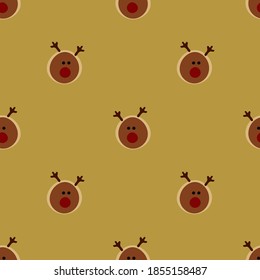 Deer ilustration seamless pattern. Great for fabric, textile, wrapping paper, scrapbooking, kids pattern.