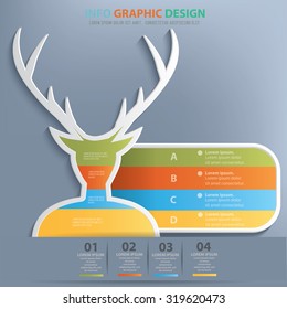 Deer info graphic design,clean vector