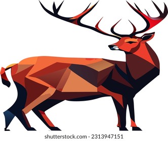 Deer ion the Abstract color vectoron.