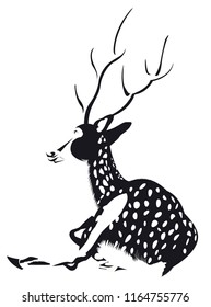 deer isolated in black and white