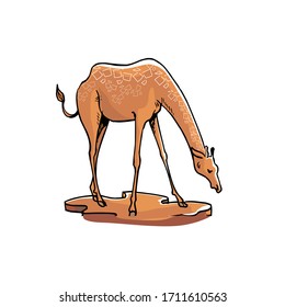 Deer isolated on white background. Vector illustration