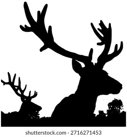 Ciervo aislado en el fondo blanco, diseño del Vector del ciervo