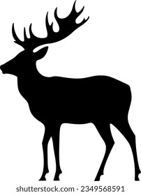 Hirsche, einzelne Vektorsilhouettensymbol