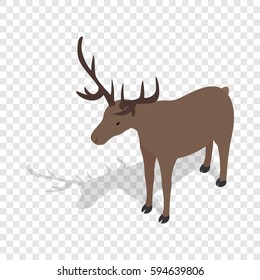 Deer isometric icon 3d on a transparent background vector illustration