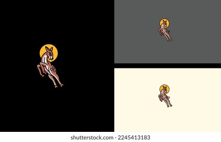 deer jump vector illustration logo design