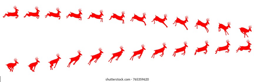 Deer jumping animation sprites sheet
