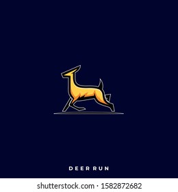 Deer Jumping Illustration Vector Template. Suitable for Creative Industry, Multimedia, entertainment, Educations, Shop, and any related business