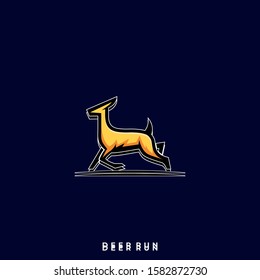 Deer Jumping Illustration Vector Template. Suitable for Creative Industry, Multimedia, entertainment, Educations, Shop, and any related business