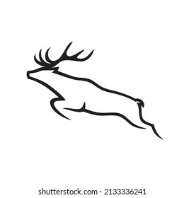 A deer jumping or running - vector illustration