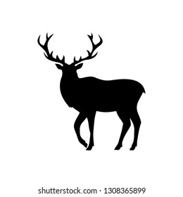 deer with large branched horns,vector illustration