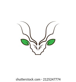 deer and leaf icon vector illustration template design