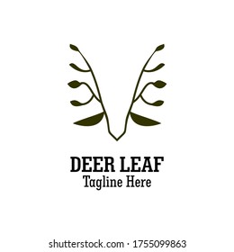 Deer Leaf Illustration Company Logo Vector
