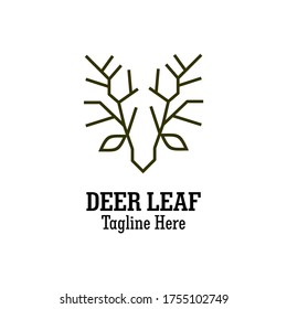 Deer Leaf Illustration Company Logo Vector